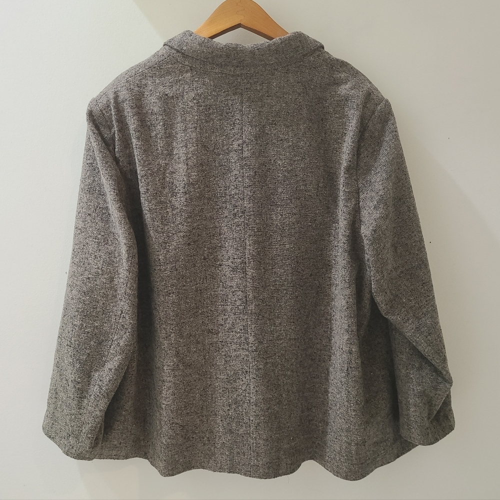 Max Studio London Gray Tweed Double Breasted Blazer Jacket sz 3X NWT - Picture 4 of 14